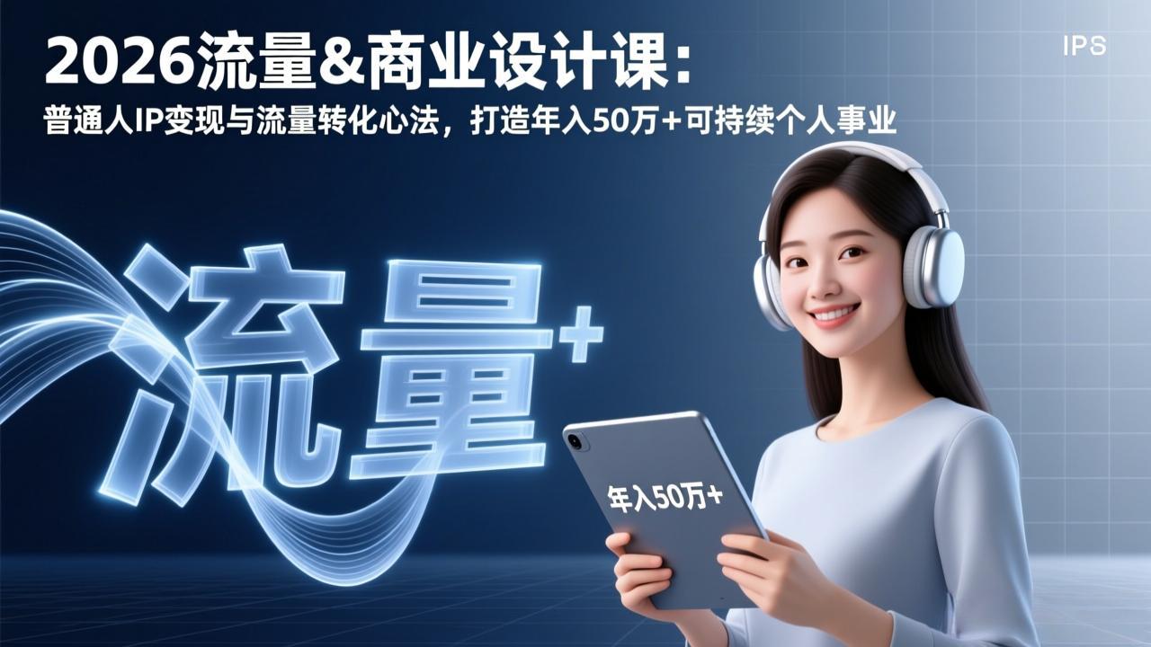 2026流量&商业设计课：普通人IP变现与流量转化心法，打造年入50万+可持续个人事业 - 网创智汇