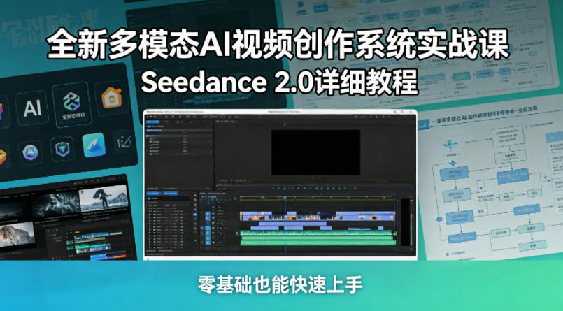 全新多模态AI视频创作系统实战课，Seedance 2.0详细教程，零基础也能快速上手 - 网创智汇