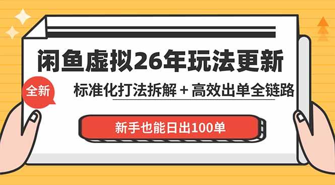 （18296期）闲鱼虚拟从0到1系统化运营课程：标准化打法拆解 + 高效出单全链路教学，新手也能日出100单 - 网创智汇