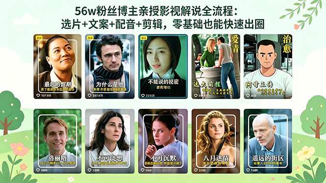 （18579期）56万粉丝博主亲授影视解说全流程：选片+文案+配音+剪辑，零基础也能快速出圈 - 网创智汇