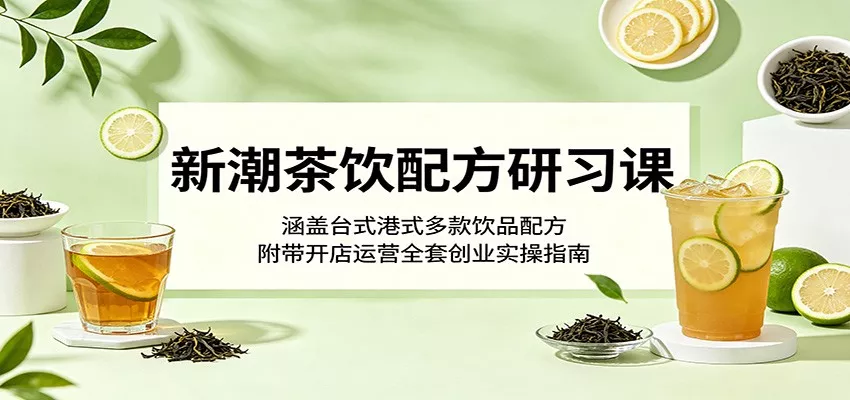 新潮茶饮配方研习课：涵盖台式港式多款饮品配方，附带开店运营全套创业实操指南 - 网创智汇