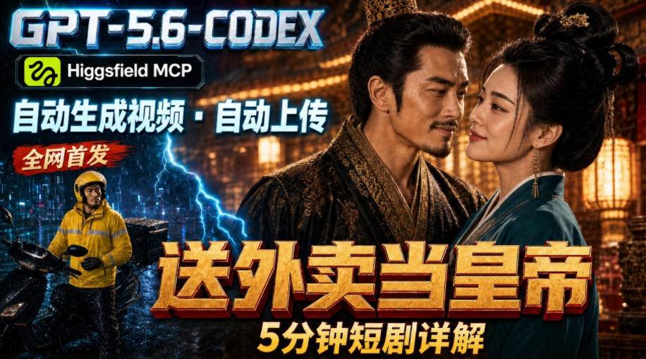 （19540期）GPT-5.6 Codex+Higgsfield MCP：一条指令生成5分钟短剧并自动上传YouTube（油管） - 网创智汇