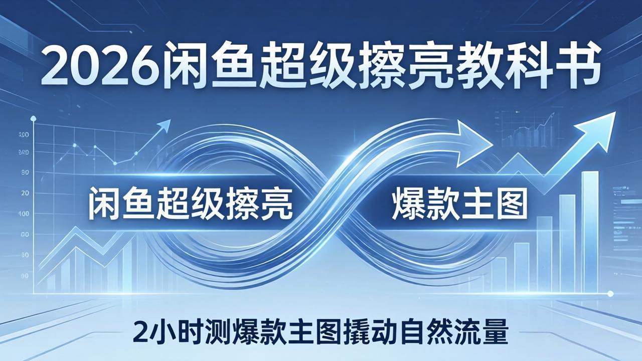 2026闲鱼超级擦亮教科书：底层逻辑出价×转化率，2小时测爆款主图撬动自然流量 - 网创智汇