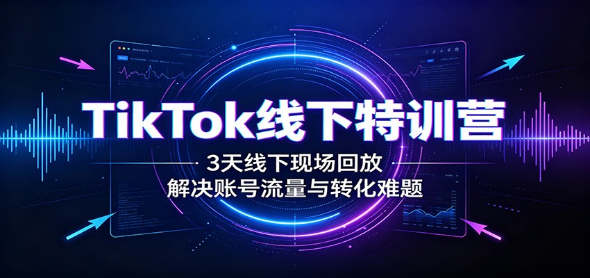 TikTok线下特训营：3天线下现场回放，解决账号流量与转化难题 - 网创智汇