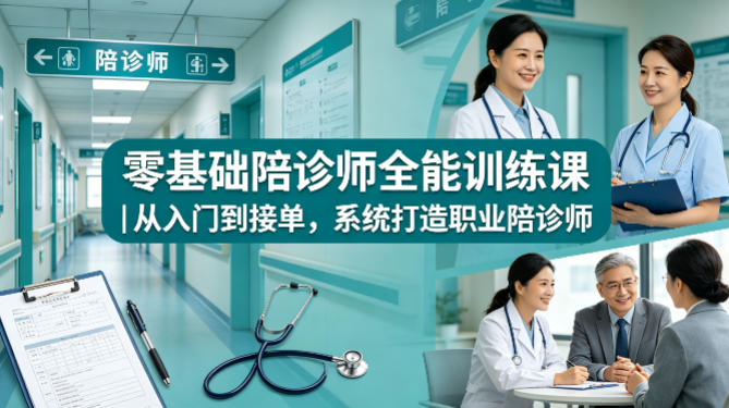 零基础陪诊师全能训练课｜从入门到接单，系统打造职业陪诊师 - 网创智汇