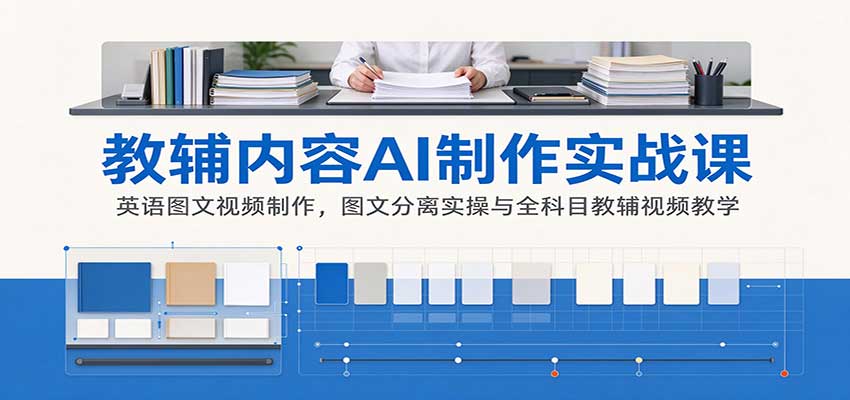 AI制作教辅内容实战课：英语图文视频制作，图文分离实操与全科目教辅视频教学 - 网创智汇