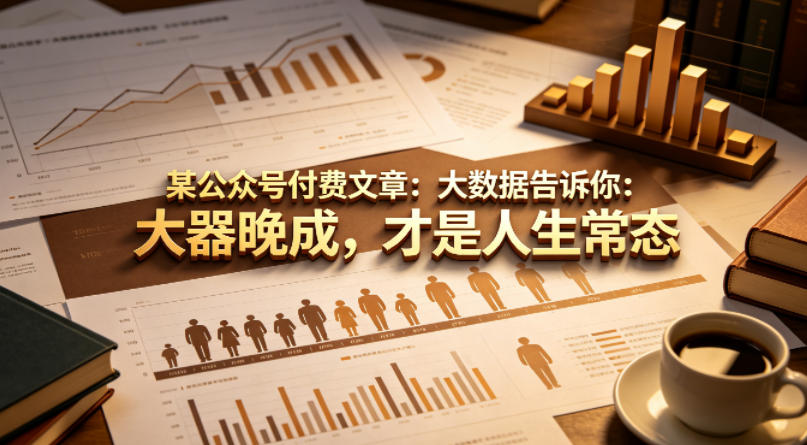某公众号付费文章：大数据告诉你：大器晚成，才是人生常态 - 网创智汇