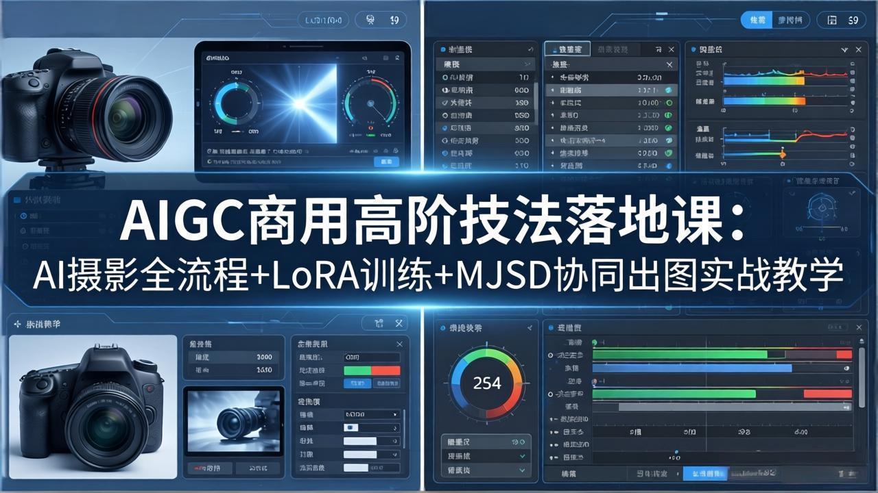 AIGC商用高阶技法落地课：AI摄影全流程+LoRA训练+MJSD协同出图实战教学 - 网创智汇