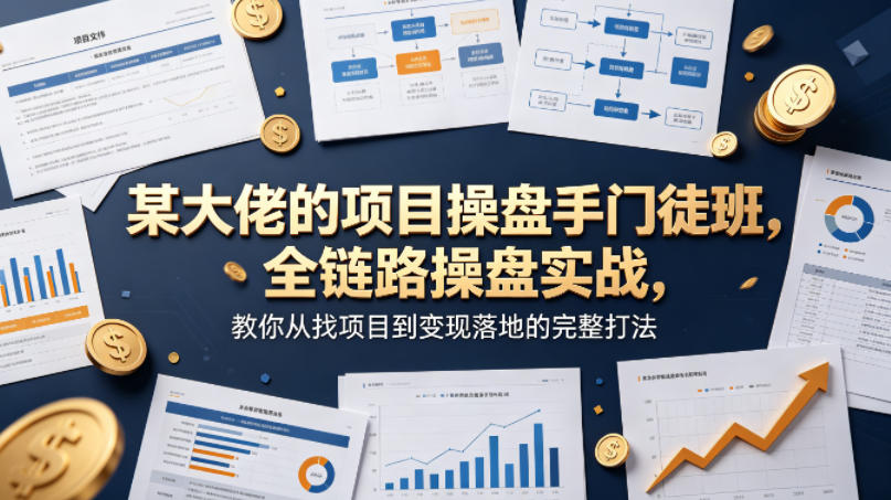 某大佬的项目操盘手门徒班，全链路操盘实战，教你从找项目到变现落地的完整打法 - 网创智汇