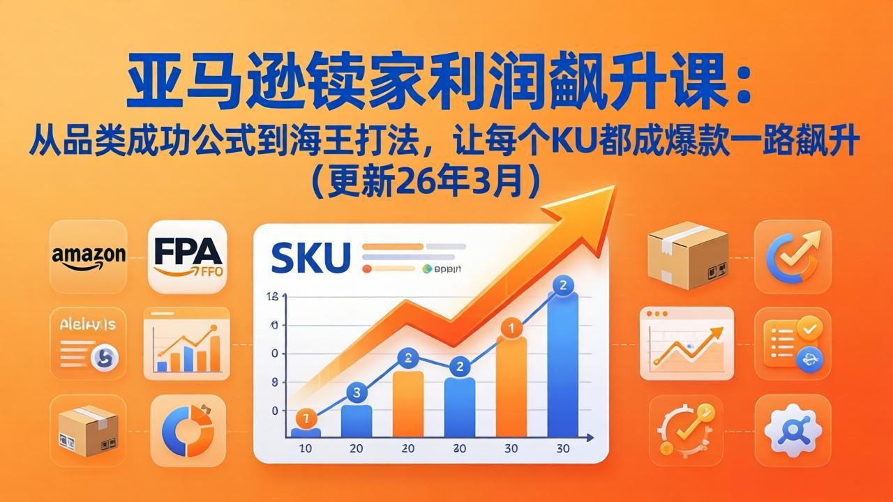亚马逊卖家利润飙升课：从品类成功公式到海王打法，让每个SKU都成爆款一路飙升(更新26年3月 - 网创智汇