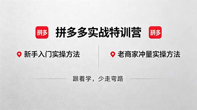 拼多多实战特训营(更新5月3 - 网创智汇