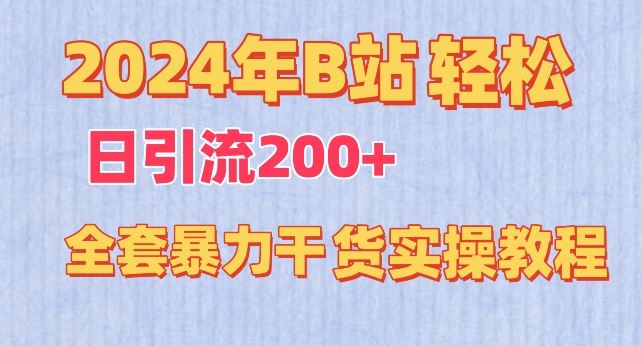 2024年B站轻松日引流200+的全套暴力干货实操教程【揭秘】 - 网创智汇