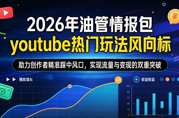 2026年油管情报包，youtube热门玩法风向标，助力创作者精准踩中风口，实现流量与变现的双重突破(更新) - 网创智汇