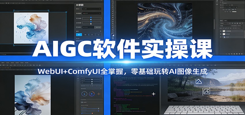 AIGC软件实操课：WebUI+ComfyUI全掌握，零基础玩转AI图像生成 - 网创智汇