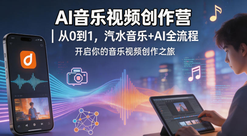 AI音乐视频创作营｜从0到1，汽水音乐+AI全流程，开启你的音乐视频创作之旅 - 网创智汇