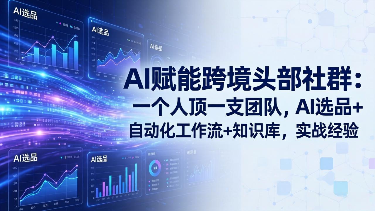 AI赋能跨境头部社群：一个人顶一支团队，AI选品+自动化工作流+知识库，实战经验-更新3月 - 网创智汇