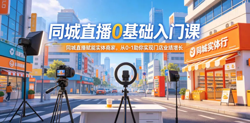 同城直播0基础入门课，同城直播赋能实体商家，从0-1助你实现门店业绩增长 - 网创智汇