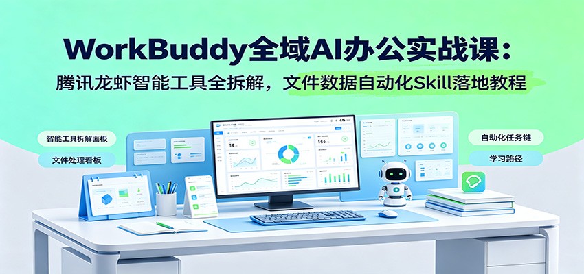 WorkBuddy全域AI办公实战课：腾讯龙虾智能工具全拆解，文件数据自动化Skill落地教程 - 网创智汇