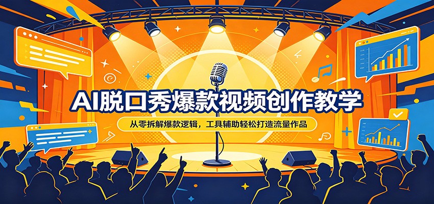 AI脱口秀爆款视频创作教学：从零拆解爆款逻辑，工具辅助轻松打造流量作品 - 网创智汇