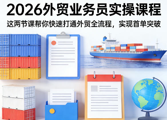 2026外贸业务员实操课程，这两节课帮你快速打通外贸全流程，实现首单突破 - 网创智汇