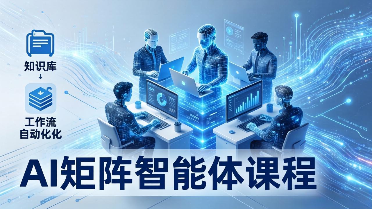 AI矩阵智能体实战：100个数字员工批量生产内容，文本知识库+工作流自动化全搞定 - 网创智汇