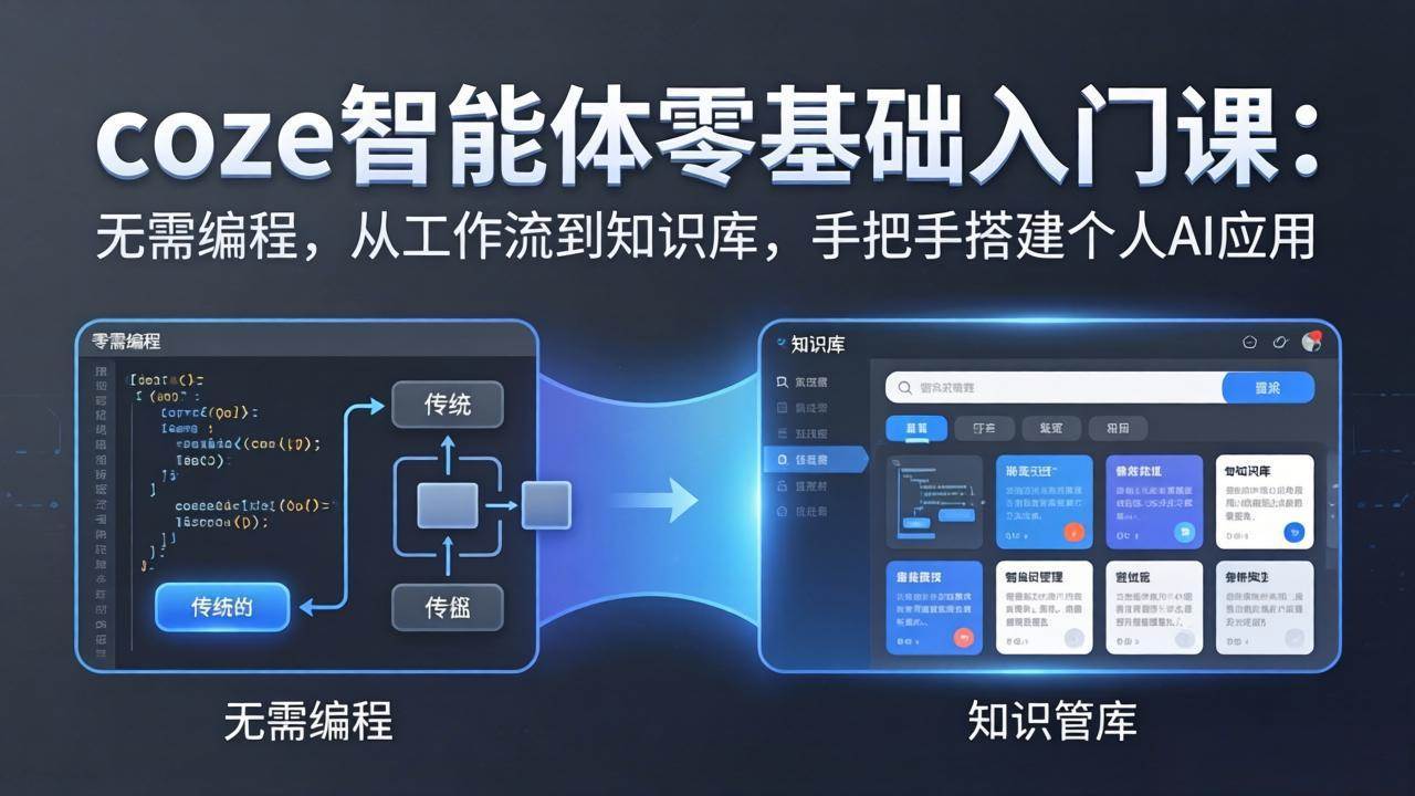 （17775期）coze智能体零基础入门课：无需编程，从工作流到知识库，手把手搭建个人AI应用 - 网创智汇