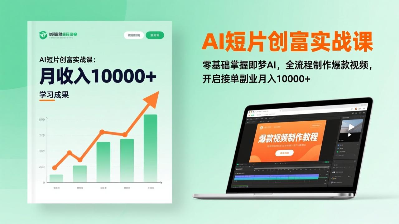 AI短片创富实战课：零基础掌握即梦AI，全流程制作爆款视频，开启接单副业月入10000+(更新 - 网创智汇