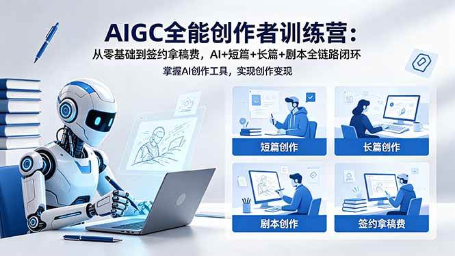 （18403期）AIGC全能创作者训练营：从零基础到签约拿稿费，AI+短篇+长篇+剧本全链路闭环 - 网创智汇