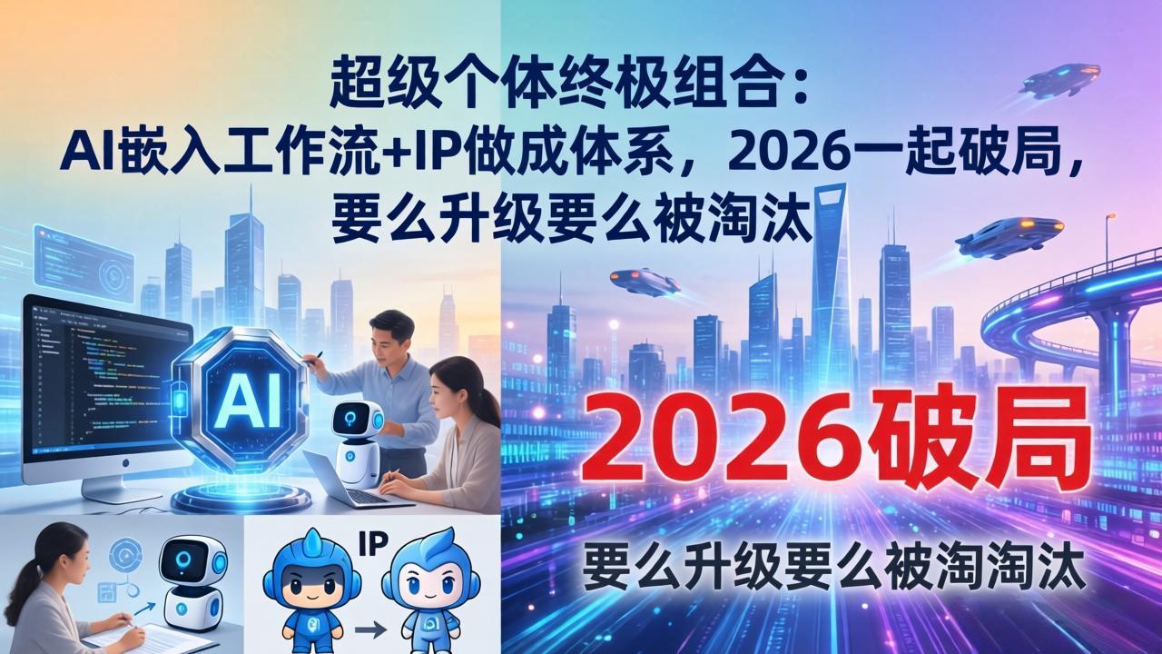 超级个体终极组合：AI嵌入工作流+IP做成体系，2026一起破局，要么升级要么被淘汰 - 网创智汇