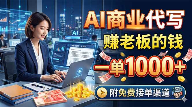 （18444期）AI商业代写，赚老板的钱，一单1000+，附免费接单渠道 - 网创智汇