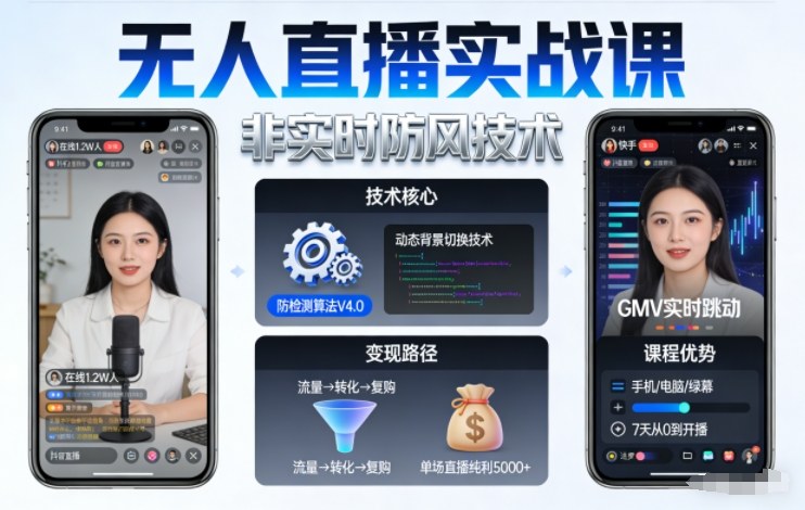 宝子哥无人直播实战课，非实时防风技术，聚焦抖音快手等平台直播带货，轻松开启直播变现之路(更新2026年5月02日) - 网创智汇