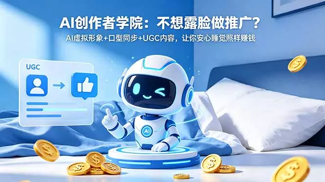 AI创作者学院：不想露脸做推广？AI虚拟形象+口型同步+UGC内容，让你安心睡觉照样赚钱 - 网创智汇
