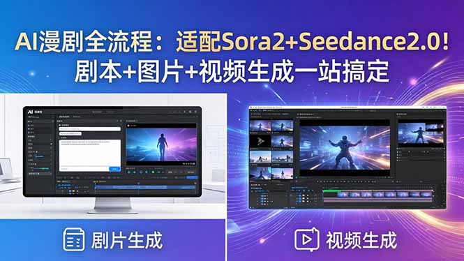 AI漫剧全流程：适配Sora2+Seedance2.0！剧本+图片+视频生成一站搞定 - 网创智汇
