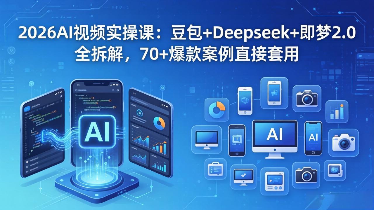 2026AI视频实操课：豆包+Deepseek+即梦2.0全拆解，70+爆款案例直接套用 - 网创智汇