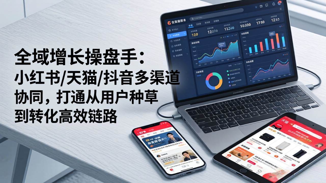 （17605期）全域增长操盘手：小红书/天猫/抖音多渠道协同，打通从用户种草到转化高效链路 - 网创智汇