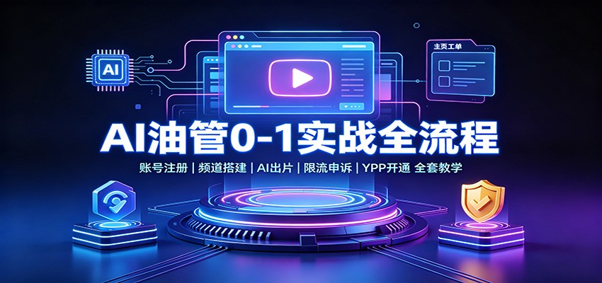 AI油管0-1实战：账号注册频道搭建，AI出片，限流申诉，YPP开通全套教学 - 网创智汇