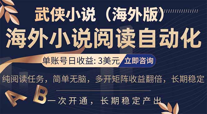 小说阅读挂机，单账号日收益3美元，单可多开裂变支持批量多开，单电脑日收益可达1000+ - 网创智汇