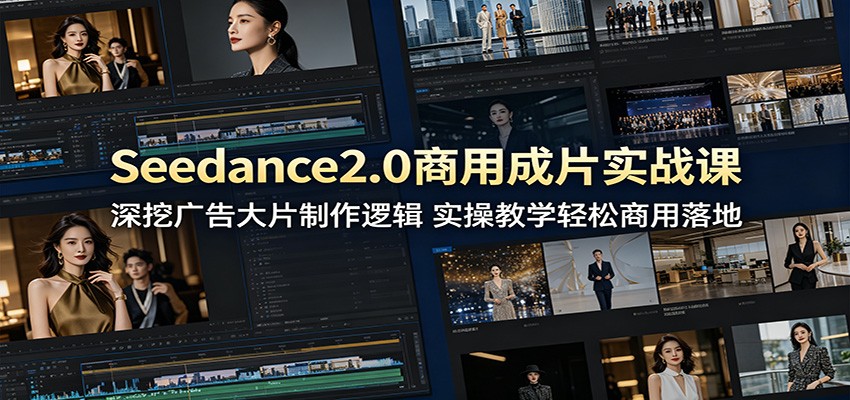 Seedance2.0商用成片实战课：深挖广告大片制作逻辑，实操教学轻松商用落地 - 网创智汇