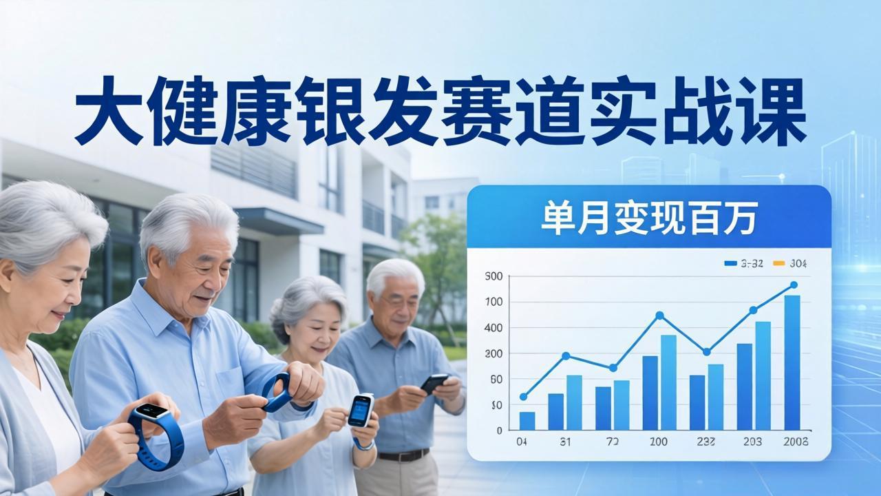 大健康银发赛道实战课：拆解视频号线索型 IP 单月变现百万逻辑，教你精准获客高效变现 - 网创智汇