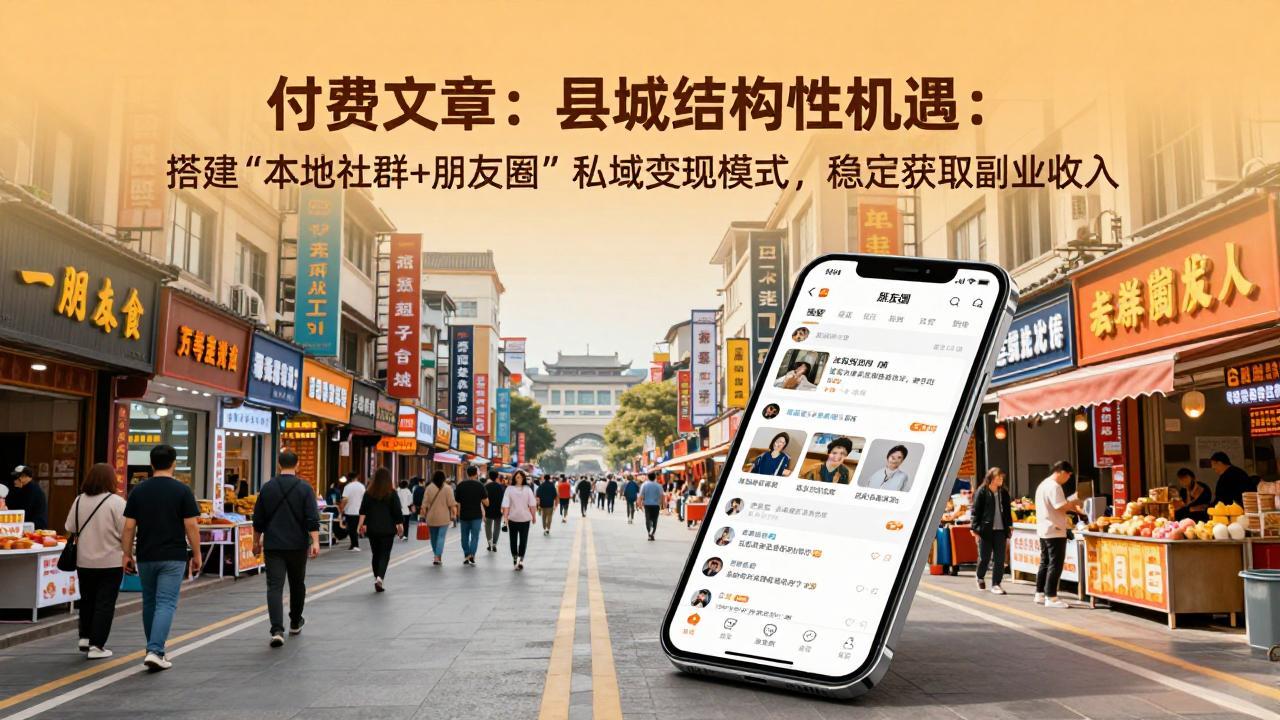 付费文章：县城结构性机遇：搭建“本地社群+朋友圈”私域变现模式，稳定获取副业收入 - 网创智汇