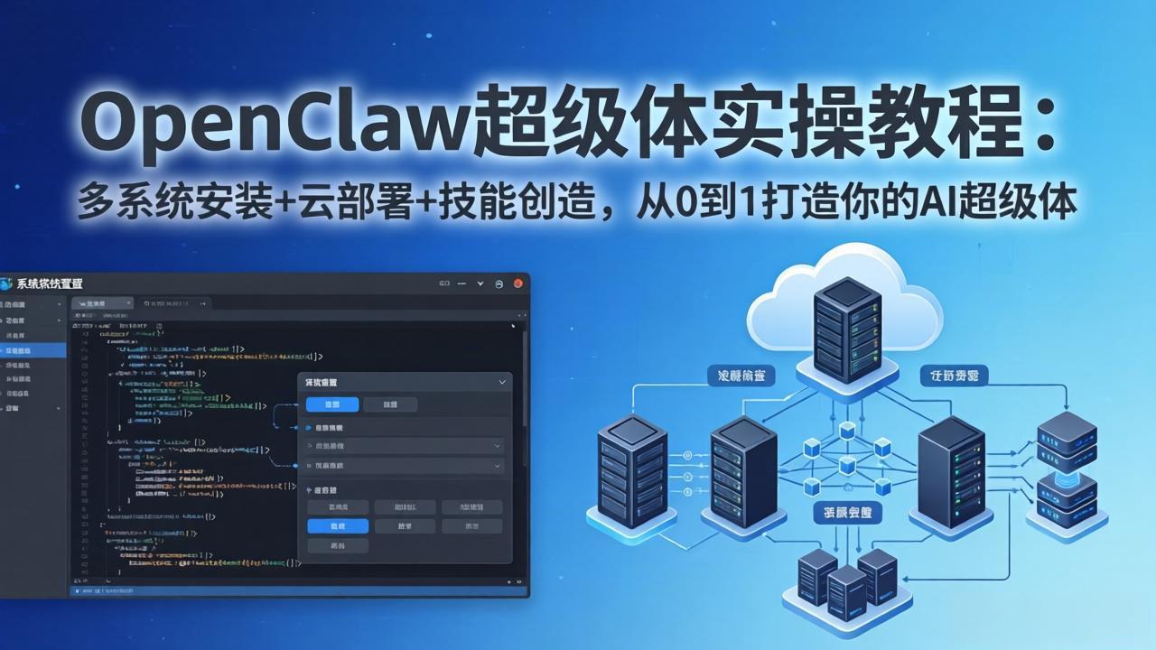 OpenClaw-小龙虾 超级体实操教程：多系统安装+云部署+技能创造，从0到1打造你的AI超级体 - 网创智汇