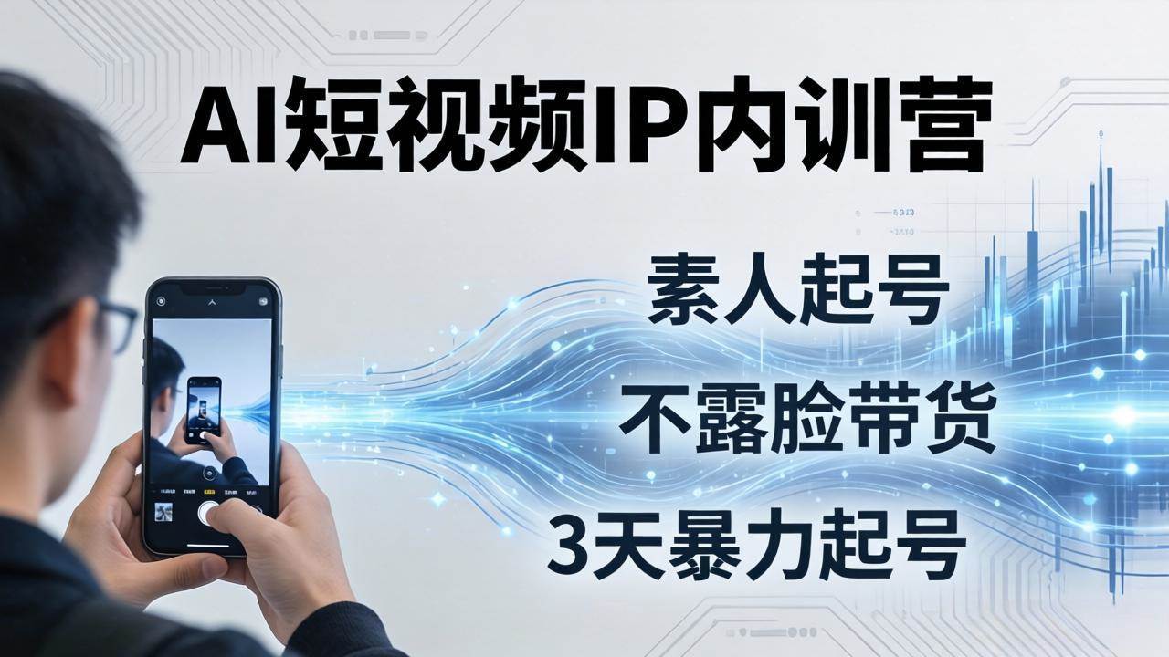 （17852期）2026AI短视频IP内训营：从素人起号到不露脸带货，3天暴力起号全流程拆解 - 网创智汇