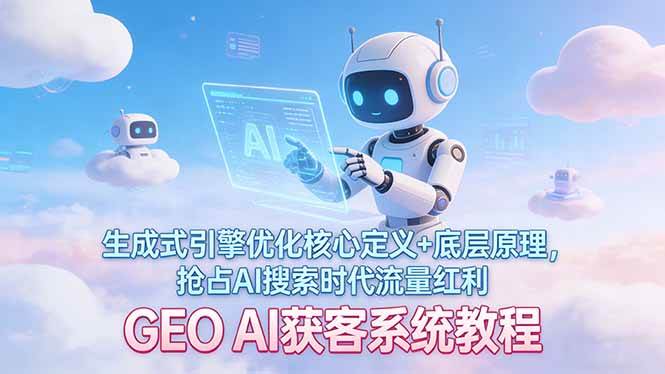 （17604期）GEO AI获客系统教程：生成式引擎优化核心定义+底层原理，抢占AI搜索时代流量红利 - 网创智汇