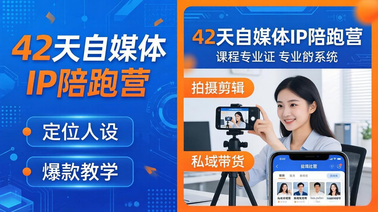 42天自媒体IP陪跑营-26年4月19更新：定位人设爆款全教学，拍摄剪辑私域带货一站式落地 - 网创智汇