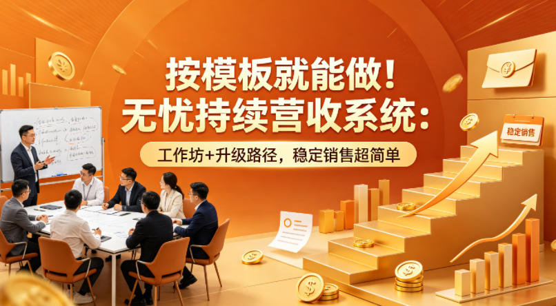 按模板就能做！无忧持续营收系统：工作坊+升级路径，稳定销售超简单【原创双语字幕】 - 网创智汇