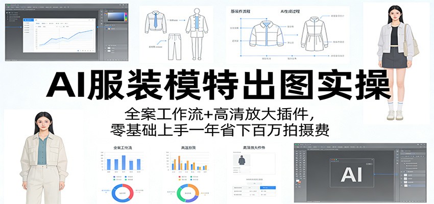 AI服装模特出图实操：全案工作流+ 高清放大插件，零基础上手一年省下百万拍摄费 - 网创智汇