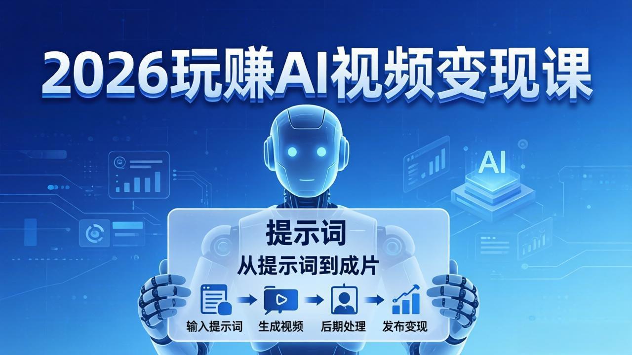 2026玩赚AI视频变现课：掌握 AI 视频全流程技能，从提示词到成片高效产出 - 网创智汇