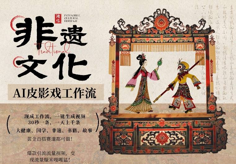 AI一键生成民俗文化非遗皮影戏视频，一刀不剪无需剪辑，30S一条，一天上百条，流量财富嘎嘎猛 - 网创智汇