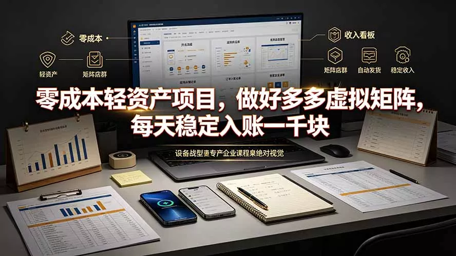 零成本轻资产项目，做好多多虚拟矩阵，每天稳定入账一千块 - 网创智汇