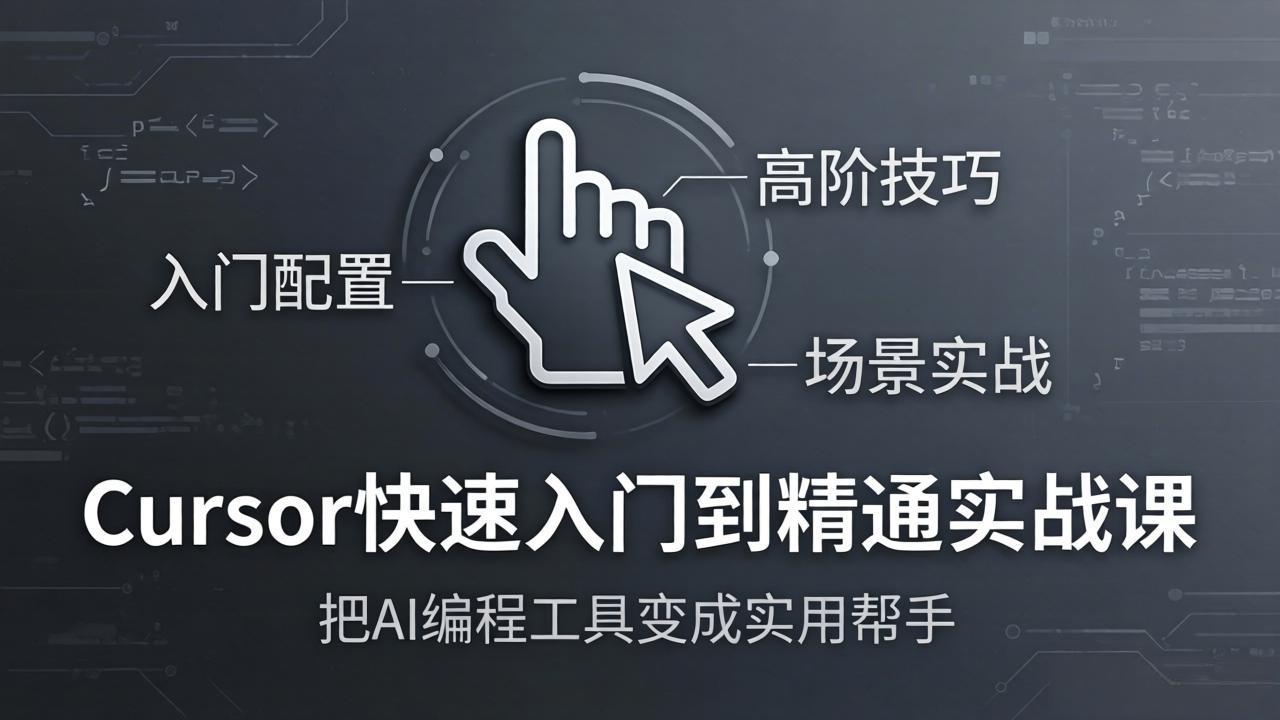 Cursor快速入门到精通实战课：入门配置+高阶技巧+场景实战，把AI编程工具变成实用帮手 - 网创智汇